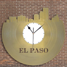 Wedding Gift - Personalized Clock, El Paso Skyline, Texas Wall Art, Gift For Her, Home Decoration, Present Ideas, Vinyl Record Clock - VinylShop.US