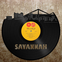 Savannah GA Skyline, Georgia Gift, Home Decor, Wall Art, Personalized Vinyl, Savannah Georgia, Unique Decorations, Repurposed Record Decor - VinylShop.US