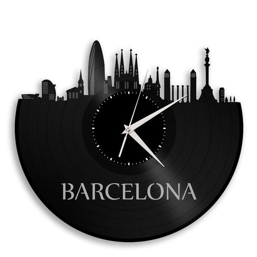 Barcelona Skyline Vinyl Wall Clock - VinylShop.US