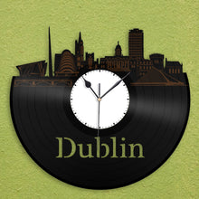 Wall Clock Decorative Clock, Dublin Clock, Irish Gift, Ireland Art, Home Decor, Vinyl Record Silent Clock, Gift For Grandma, For Grandpa - VinylShop.US
