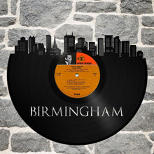 Skyline Wall Art  - Birmingham Skyline, Birmingham Cityscape, Vinyl Record Art, Bachelor gift, Birmingham Wedding, wall decor - VinylShop.US