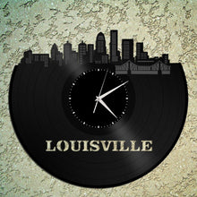 Modern Wall Clocks - Lousiville Wall Clock,Cityscape Clock, Vinyl Record Clock,Unique Wall Clock,Large Wall Clock, Vinyl Clock, Record Clock - VinylShop.US