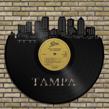 Vinyl Wall Art - Wall Decor Tampa Skyline, Tampa Cityscape, Vinyl Record Art, Gift For Him, Wall Hanging Deco Skyline - VinylShop.US
