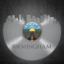 Skyline Wall Art  - Birmingham Skyline, Birmingham Cityscape, Vinyl Record Art, Bachelor gift, Birmingham Wedding, wall decor - VinylShop.US