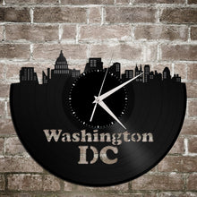 Washingon DC United States City Travel Skyline, DC Skyline Art, Usa Cities Travel Gift, Usa Clock, Washington DC Gift Idea, Record Art Clock - VinylShop.US