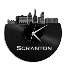 Minimalist Art, Scranton PA Skyline Clock, Pennsylvania Cityscape Clock, Wall Art Gift Idea For Mom, Dad, Brother, Sister, Friend, Boyfriend - VinylShop.US