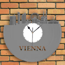 Personalized Corporate Gifts, Vienna Austria Skyline Clock, Austrian Gift, Personalized Clock, Company Gifts, Repurposed Vinyl Record Art - VinylShop.US