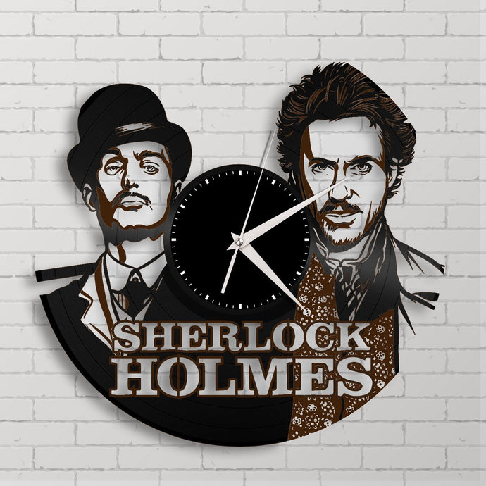 Sherlock Holmes Clock, Sherlock Gift, Repurposed Upcycled Vintage Record Clock, Wall Decor Idea, Unique Decorations, Vinyl Clock, Watson - VinylShop.US