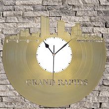 Michigan State Grand Rapids Wall Clock, Michigan Art, Wall Art Clock, Unique Wall Clock, Large Wall Clock, Vinyl Record Clock, Gift for him - VinylShop.US