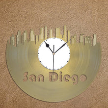 Vinyl Record Clock - San Diego Wall Clock, Cityscape Clock, Vinyl Record Clock, Large Wall Clock, Vinyl Clock, Record Clock, perfect gift - VinylShop.US