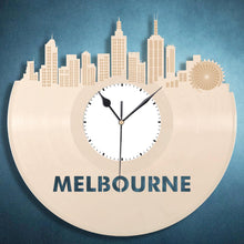 Melbourne Clock, Australian Gift, Travel Gift, Birthday Gifts, Modern Wall Decor, Vintage Decorations, Record Art, Vinyl Wall Clock - VinylShop.US