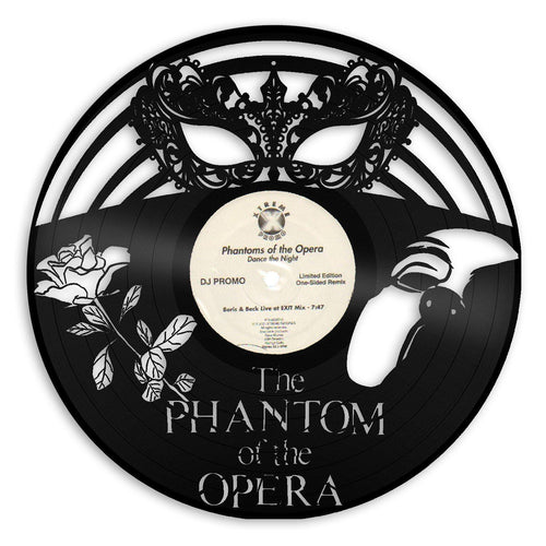Phantom Of Opera Wall Art, Masquerade Mask, Venetian Mask, Musical Phantom Mask, Wall Decor, Broadway Musical Gift, Vinyl Record Art Decor - VinylShop.US