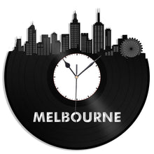 Melbourne Clock, Australian Gift, Travel Gift, Birthday Gifts, Modern Wall Decor, Vintage Decorations, Record Art, Vinyl Wall Clock - VinylShop.US