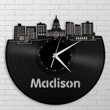 Madison Skyline Vinyl Wall Clock - VinylShop.US