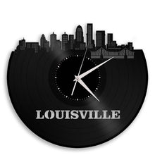 Modern Wall Clocks - Lousiville Wall Clock,Cityscape Clock, Vinyl Record Clock,Unique Wall Clock,Large Wall Clock, Vinyl Clock, Record Clock - VinylShop.US