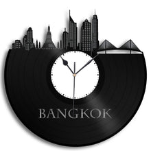 Wall Art, Bangkok Skyline Clock, Travel Gift, Thailand Decor, Gift For Him, Home Decoration, Present Idea, Personalized Vinyl Record Clock - VinylShop.US