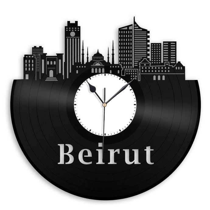 Beirut Skyline Vinyl Wall Clock - VinylShop.US