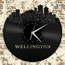 Wellington Skyline Clock New Zealand Wellington Cityscape Old Record Clock Unique Wall Clock Gift For Him Skyline Clock Record Wall Clock - VinylShop.US