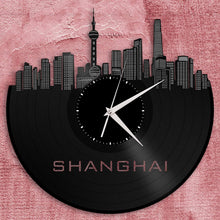 Eco Friendly Clock, Shanghai China, Shanghai Skyline, Chinese Decor Ideas, China Birthday Gifts, Office Space Decor, Unique Space Decor - VinylShop.US