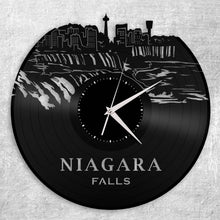 Niagara Falls Cityscape Clock Niagara Art Clock Niagara Record Clock Retro Art Clock Niagara Falls Gift Skyline Vinyl Skyline Wall Decal - VinylShop.US