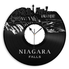 Niagara Falls Cityscape Clock Niagara Art Clock Niagara Record Clock Retro Art Clock Niagara Falls Gift Skyline Vinyl Skyline Wall Decal - VinylShop.US