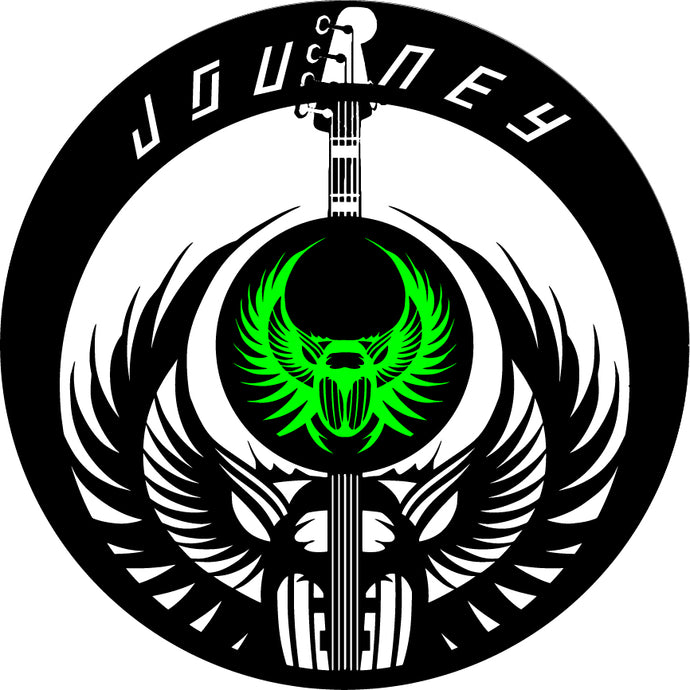 Journey Custom Clock With Guitar, Custom Label