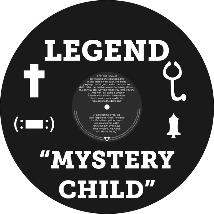 FRAMED legend mystery child rev WALL ART BL  and custom label
