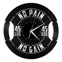 No Pain No Gain Vinyl Wall Clock