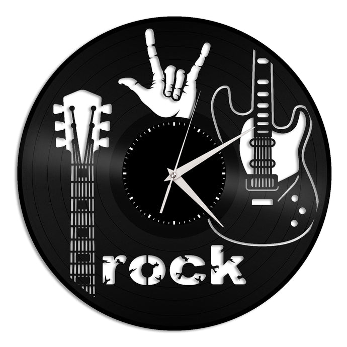 Rock Sign of the Horns Vinyl Wall Clock