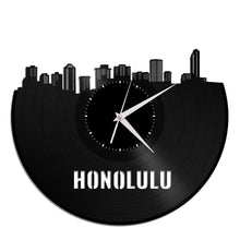 Honolulu Skyline Vinyl Wall Clock