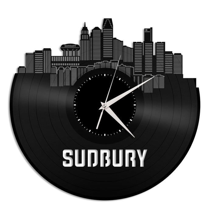 Sudbury Canada Skyline Vinyl Wall Clock - VinylShop.US