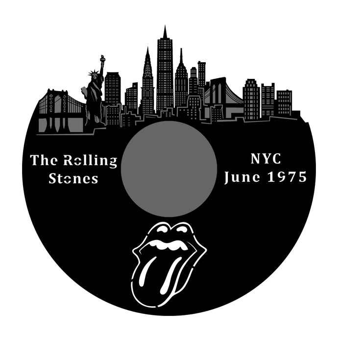 the Rolling Stones NYC June 1975 Wall Art BL and custom label