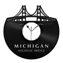 Mackinac Bridge Michigan Vinyl Wall Clock